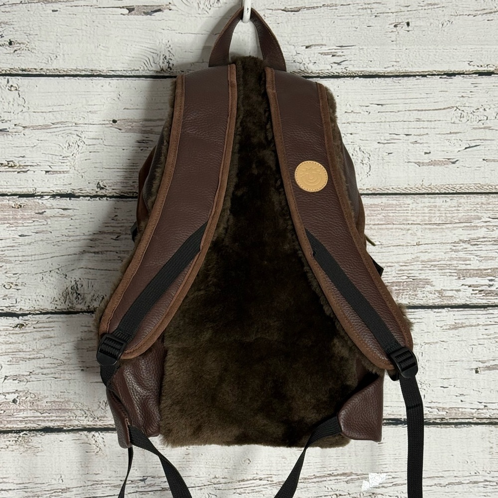 Brown Leather Backpack NWT Unisex - Picture 2 of 8